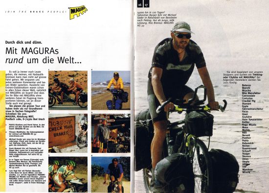 Magura verwendet(e) einige Motive zur Bewerbung in Radmagazinen und eigenen Medien Magura used some motives in bicycle Magazines and their own katalogues